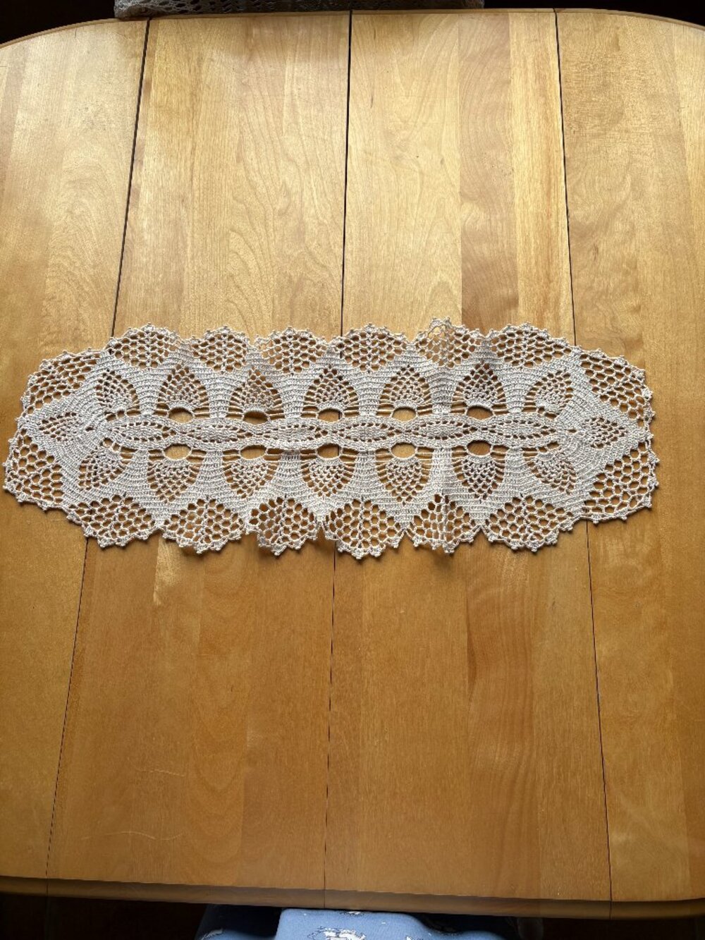 Vintage Hand Crocheted Beige Doily